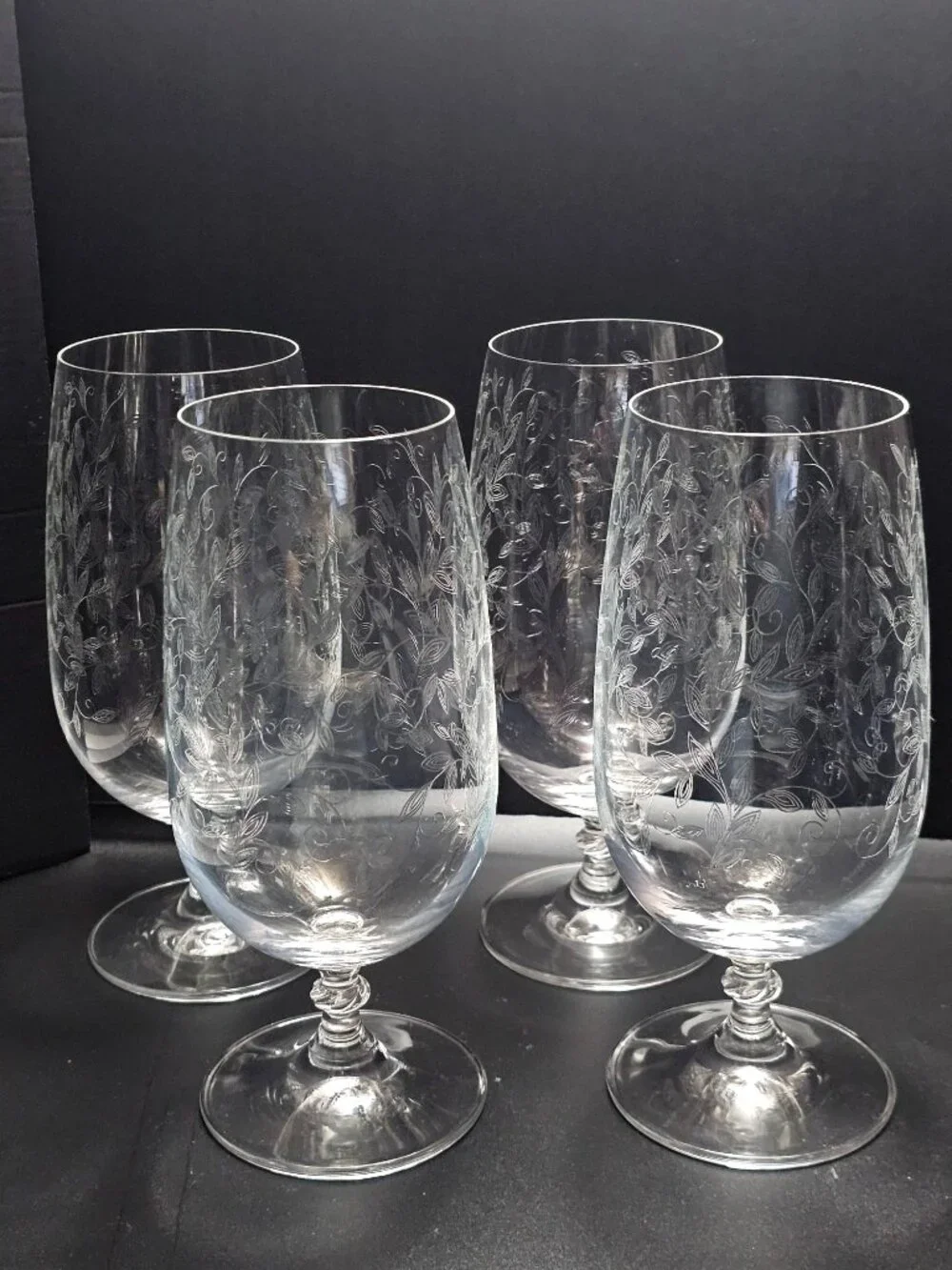 4 Pier1 Eliza Iced Tea Goblets Glasses 7.5